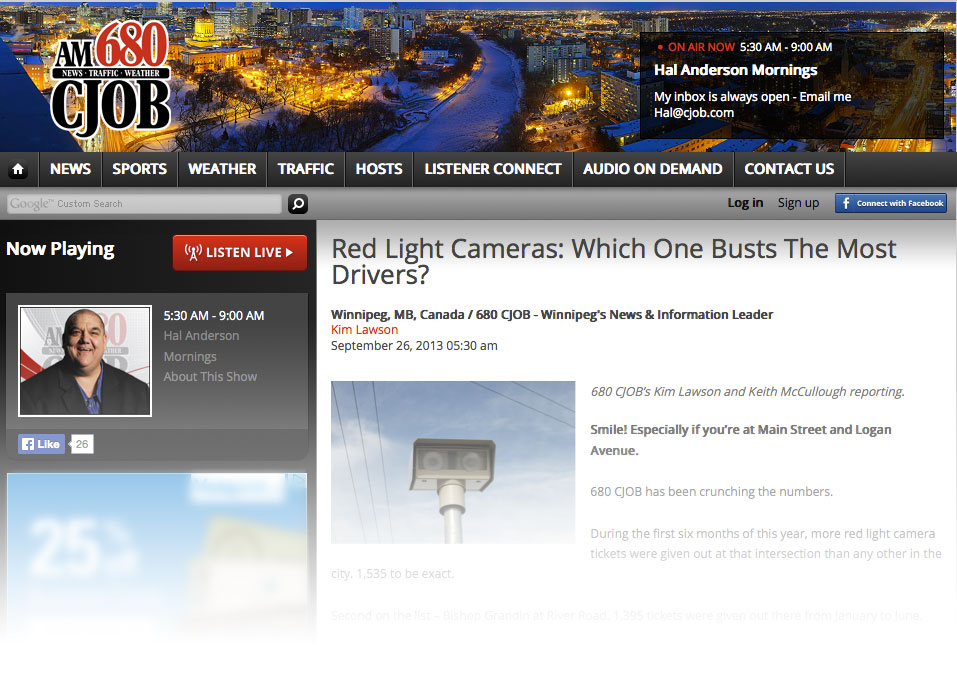 Red Light Cameras Winnipeg